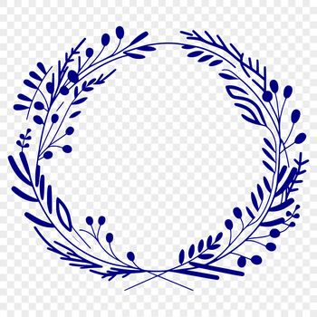 A decorative floral wreath design made from interconnected flower elements in vector format.