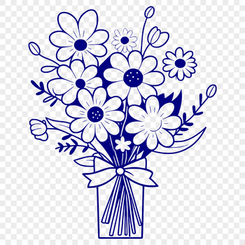 A bouquet of flowers in various colors and shapes.