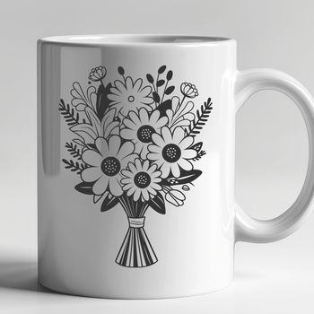 A digital bouquet of flowers designed as vector art suitable for cutting machines or laser cutters.