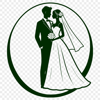 SVG illustration of a couple in formal attire, symbolizing a wedding occasion.