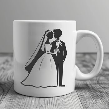 SVG illustration of a bride and groom, ideal for crafting and DIY projects.