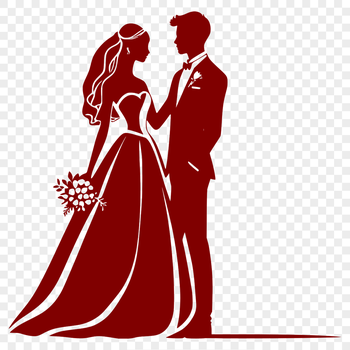 A wedding-themed vector illustration featuring a happy bride and groom.