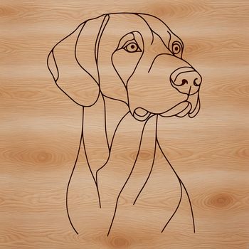A detailed drawing of a Weimaraner in SVG design suitable for digital use.