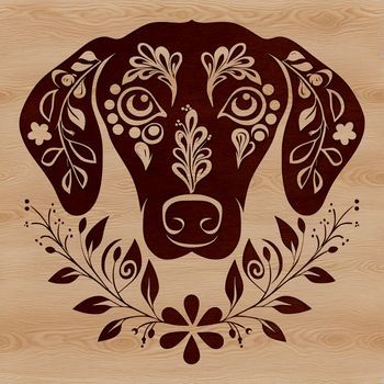 Vector illustration of a Weimaraner dog breed.