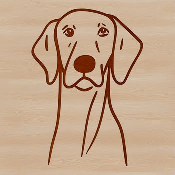 A high-quality digital illustration of a Weimaraner breed dog in a neutral pose.