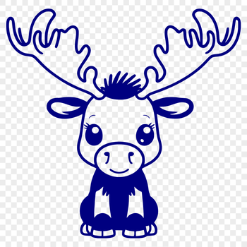 Illustrated SVG graphic of a large North American wild animal, commonly known as a moose.