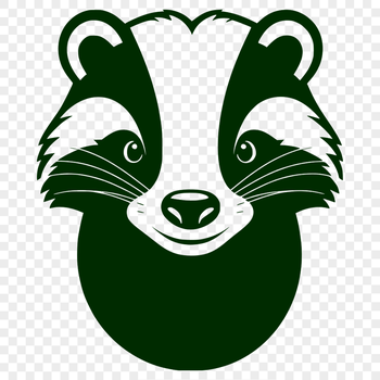 A detailed illustration of a badger, vector graphic design.