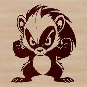 A realistic illustration of a skunk in vector format.
