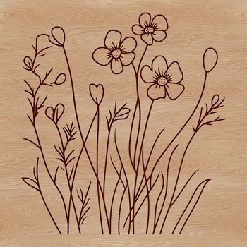 A hand-drawn illustration of a delicate wild flower, suitable for vector graphics and cutting machine designs.