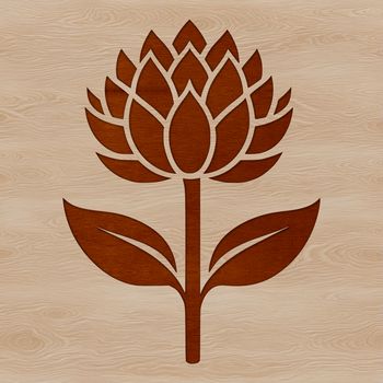 Illustrative vector art of a single wild flower in bloom with intricate details.