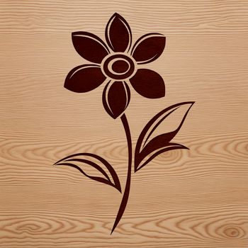 An SVG vector graphic representation of a single wild flower with realistic textures and shading.