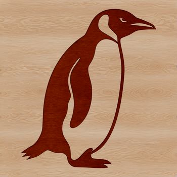 A stylized illustration of a penguin standing on ice, suitable for vector design.