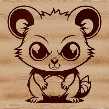 An illustration of a wild animal possum in a vector format.