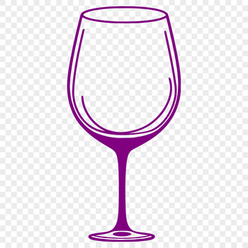 A glass filled with red wine on a wooden table, vector illustration.