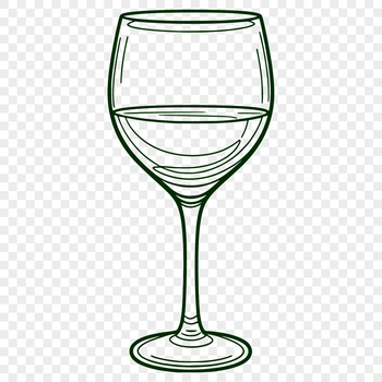 A clear illustration of a glass containing red wine, perfect for clip art projects.