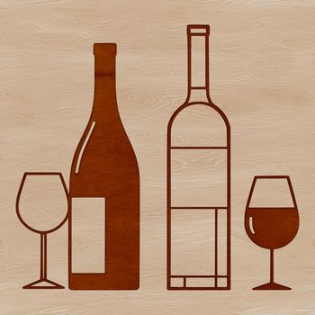 A vector graphic illustration of a glass filled with red wine.