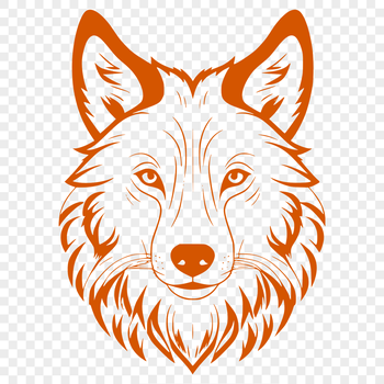 A detailed illustration of a wolf's head, suitable for vector design projects.