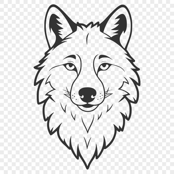 A single wolf's head in vector format.