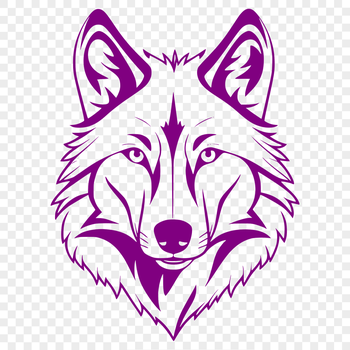 Vector illustration of a wolf's head in various colors, suitable for digital art and craft projects.