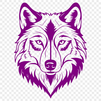 A detailed illustration of a wolf's head, suitable for vector art and commercial use.