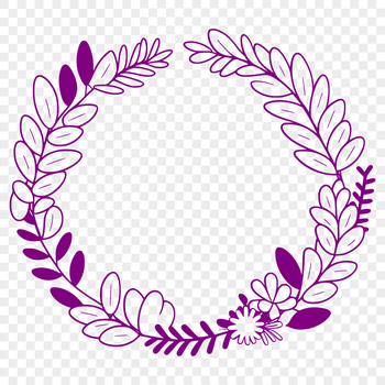 A decorative floral wreath illustration designed as vector art for digital use.