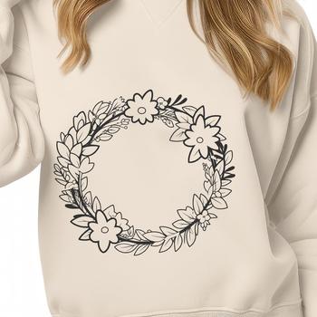 A floral wreath designed as vector art, suitable for digital cutting machines.