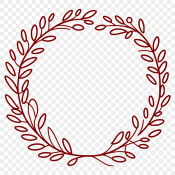 A digital clip art wreath made from interconnected floral elements.