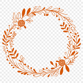 A decorative floral wreath design in vector format suitable for digital cutting machines.
