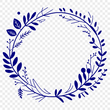 A floral wreath design in vector format, suitable for digital cutting machines like Cricut or laser cutters.