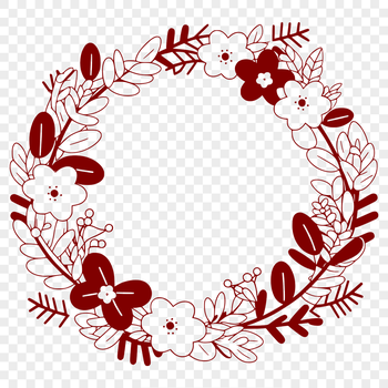 A floral wreath design created in vector format, ideal for cutting machines like Cricut or laser cutters.