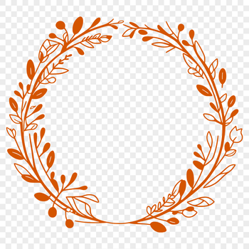 A floral design made with curved lines forming a circular shape.