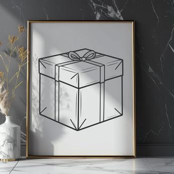 A simple rectangular box with flat edges, ideal for gift wrapping or packaging.
