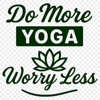 A digital illustration of an inspiring yoga quote on a minimalist background.