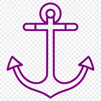 Nautical anchor line drawing with simple design elements suitable for vector art and cutting machine use