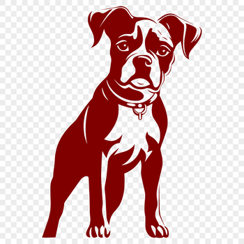 A standing dog breed with distinctive markings, suitable for vector design and cutting machine use.