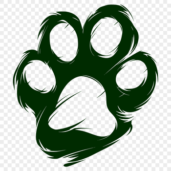 Animal paw print illustration in vector format.