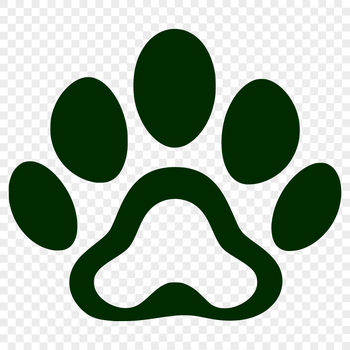 A single animal paw print made from bold, geometric lines.