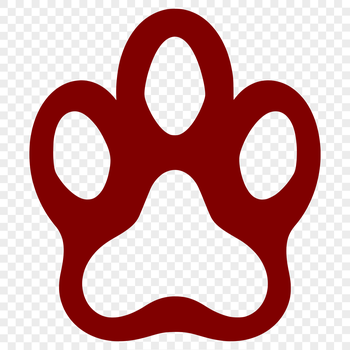 A set of digital animal paw prints in various sizes.