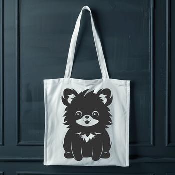 An SVG graphic depicting a single Pomeranian in a seated position.