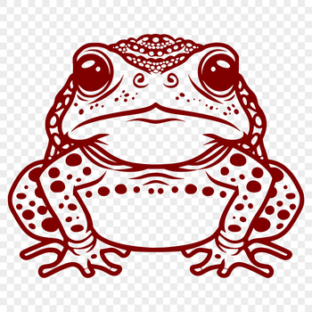 An SVG representation of a detailed toad anatomy for digital design purposes.