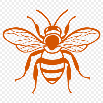 An SVG vector graphic of a bee in a gardening context, suitable for cutting machine designs or digital artwork.