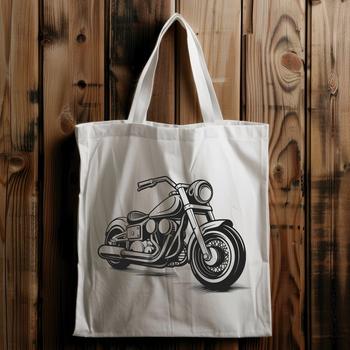 A detailed illustration of a motorbike on the road.