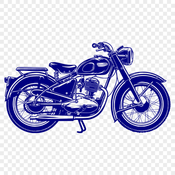 A detailed illustration of a motorcycle, suitable for vector art and cutting machine designs.