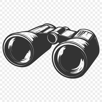 High-quality vector illustration of a pair of binoculars designed for outdoor enthusiasts.
