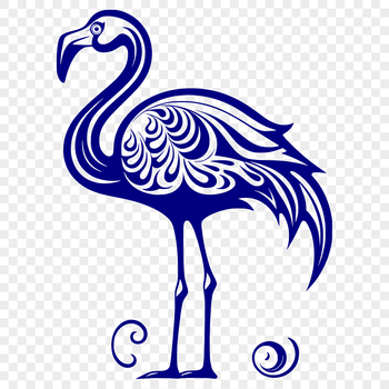 A detailed illustration of a flamingo in full body, suitable for use as clip art or vector design.