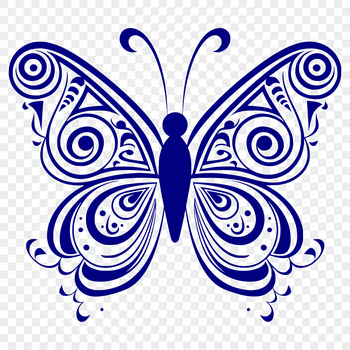 An insect vector art featuring a detailed, full-body design of a beautiful butterfly.