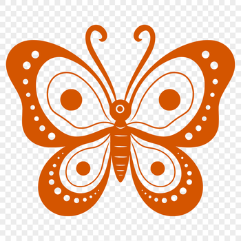 A detailed illustration of a butterfly's full body, showcasing its colorful wings and body.
