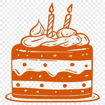 A digital template of a birthday cake featuring fondant-style designs, suitable for cutting or laser engraving.