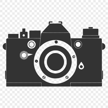 A digital camera with a lens and viewfinder, suitable for photography and graphic design projects.