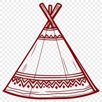 A simple vector illustration of a tent in a natural setting, suitable for outdoor enthusiasts.
